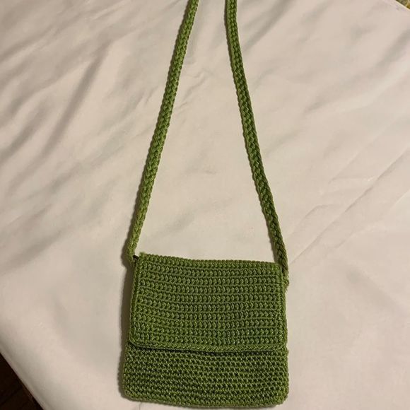 The Sak Bags Thesak Green Vintage Crocheted Small Crossbody Bag Euc